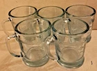 VTG Anchor Hocking Fire King Philbe Sapphire Blue Glass Mugs UMK D Notch Handle