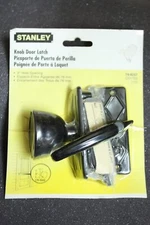 Stanley 3" Knob Door Latch Black #74-8257  Template enclosed NEW