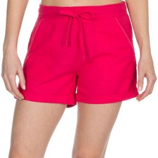 Ladies Linen Shortie Shorts Pockets Summer Holiday Beach Drawstring Casual Cool