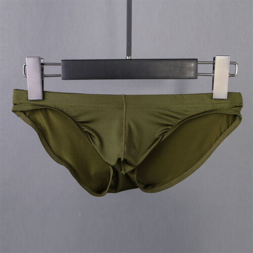 Mens Sexy Low Waist Smooth Ice Silk Underwear Briefs Bikini Underpants M L 2XL♡ - Picture 17 of 23