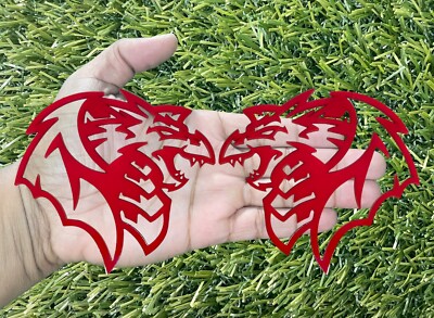 Dragon Car Emblem Badges Red Set Of (2) Truck SUV Fast Aggressive Custom New USA