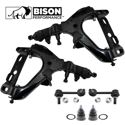 Bison Performance 6pcs Front Control Arm Sway Bar Kit For Buick Chevy GMC