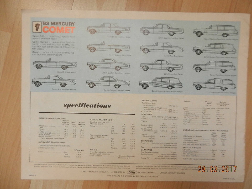 catalogue MERCURY COMET 1963 - Photo 2/3