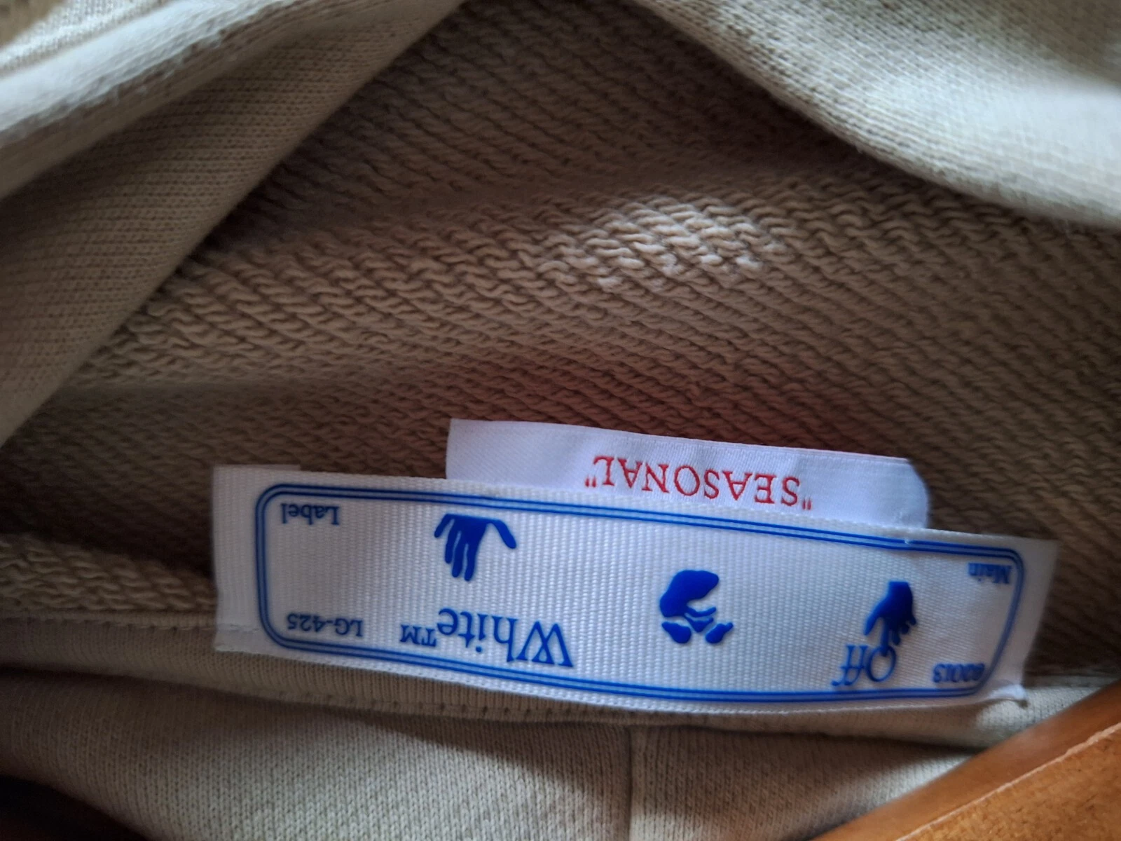 OFF WHITE Felpa con cappuccio bianca spento taglia S