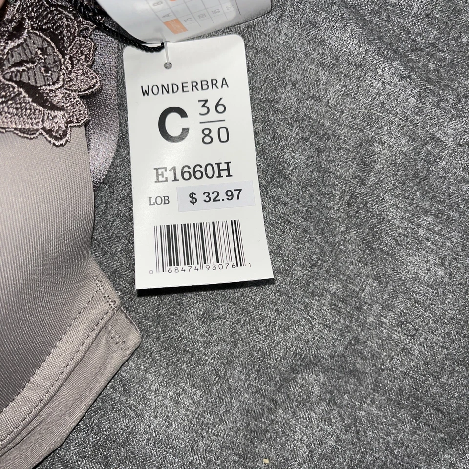 35x Hanes 36C Gray/Lavender WonderBra Valeur Sears Value Stretch Foam Cup Bra - Image 4 of 4