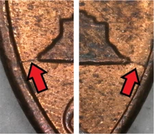 1983-P Philadelphia Lincoln Memorial Penny/Cent Die Cracks Error/Variety Circ.