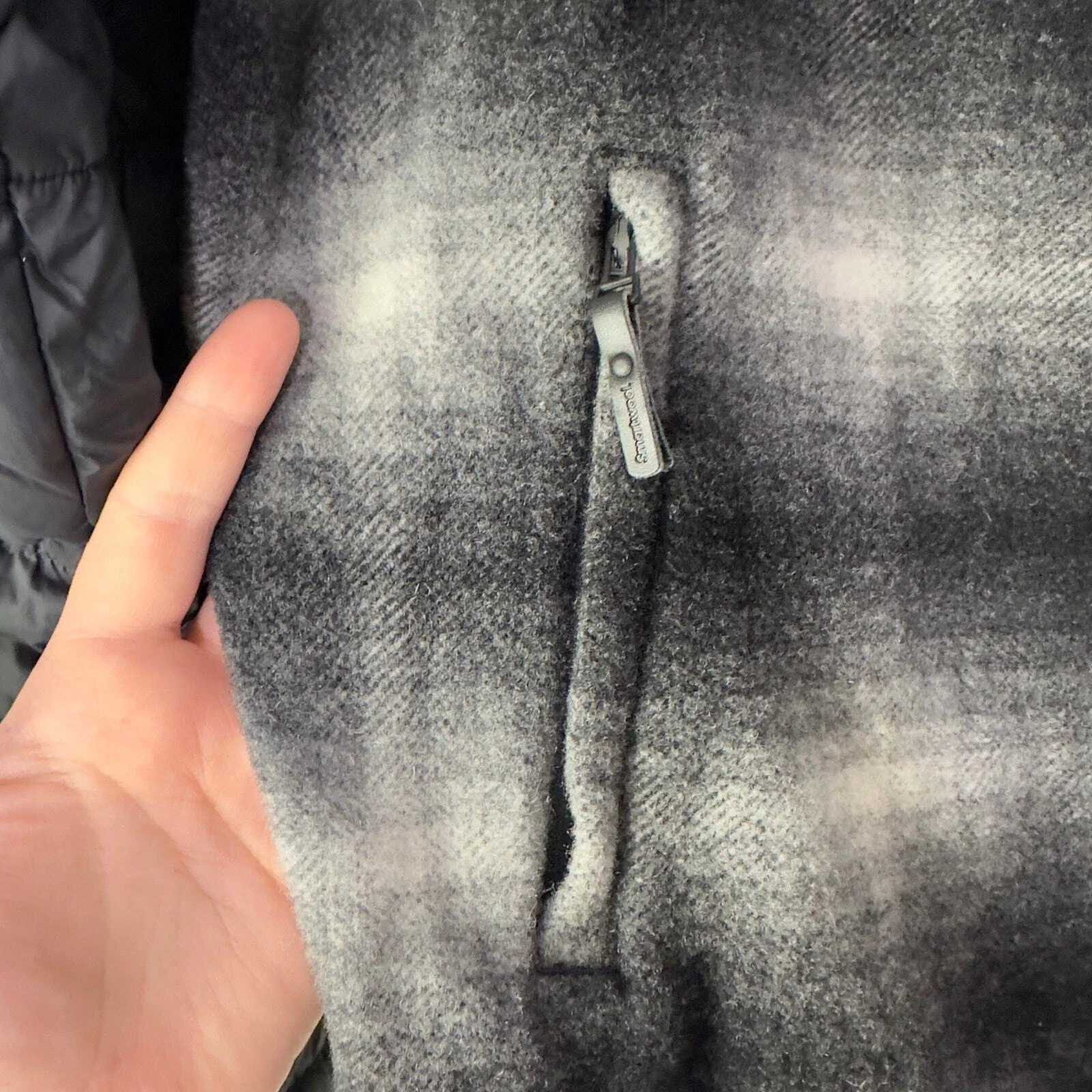 smartwool ibera bomber plaid full zip wool euc jacket
