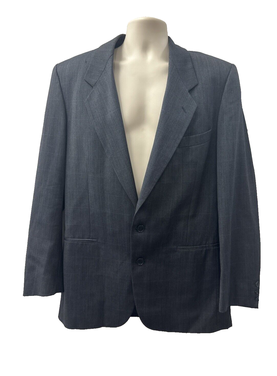 Giacca tuta Yves Saint Laurent adatta 42R grigio a quadri lana blazer vintage DIFETTI