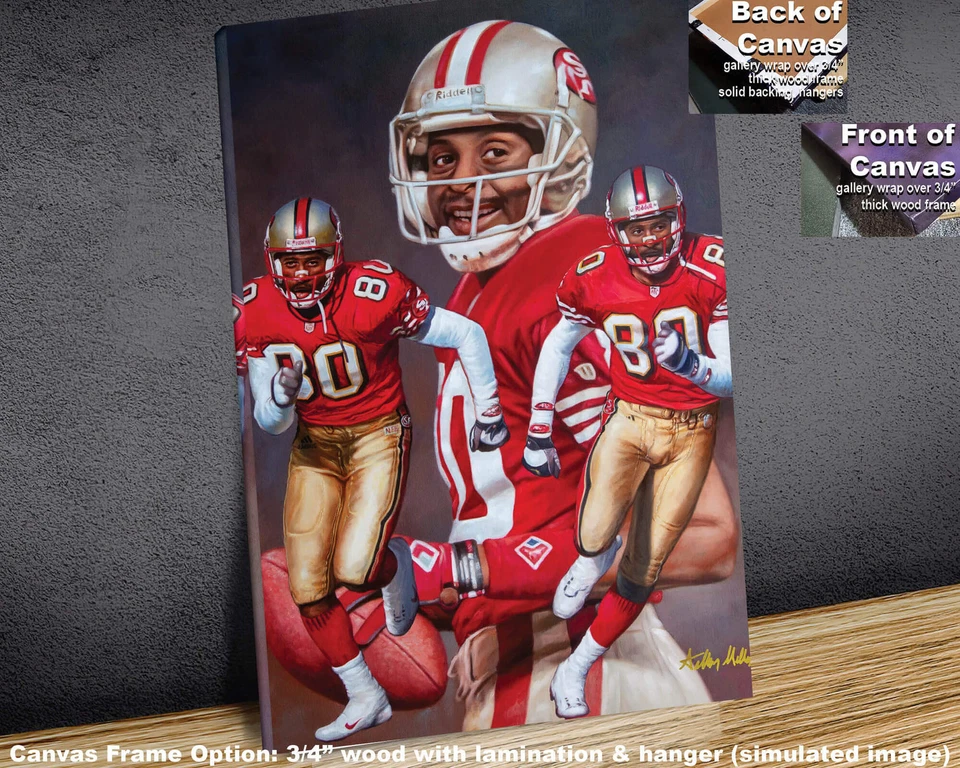 Jerry Rice receptor largo WR San Francisco 49ers NFL futebol arte impressão 1AM3 - Imagem 3 de 4