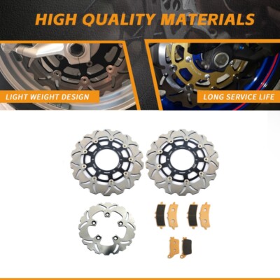 3 Front Rear Brake Rotors Pads For Suzuki 2011-2021 GSXR 600 750 GSXR600 GSXR750