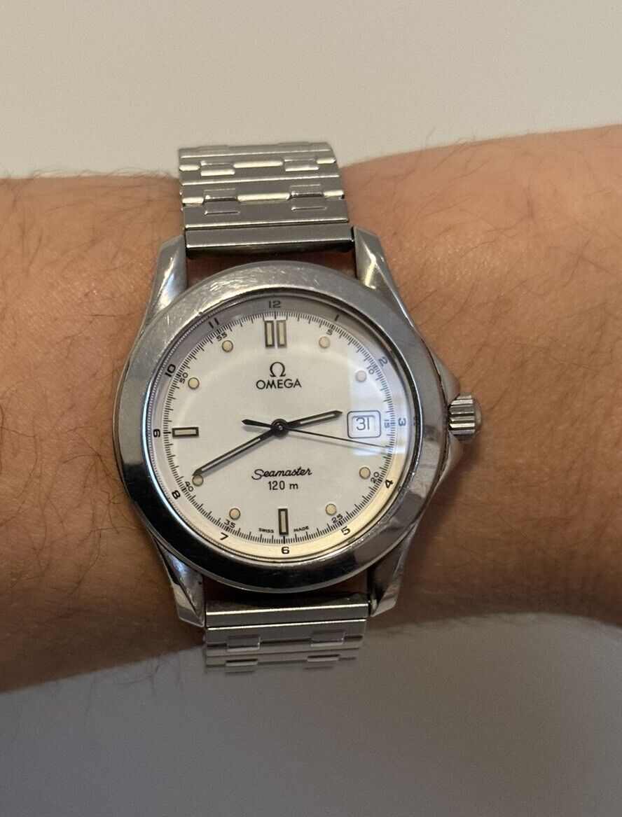 安い割引 120 Seamaster OMEGA White Quartz 2511.20.00 - Watch Men's その他
