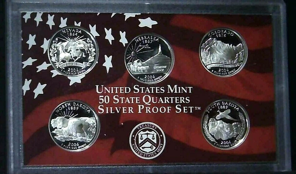 2006-S US Mint State Quarter Silver Proof Set 5 Coins 21ohoc0928-2 - Image 3 of 4