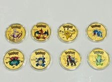 Rare High-Quality Gold Collectible Pokemon Coins! Collect All 8 Pieces!!