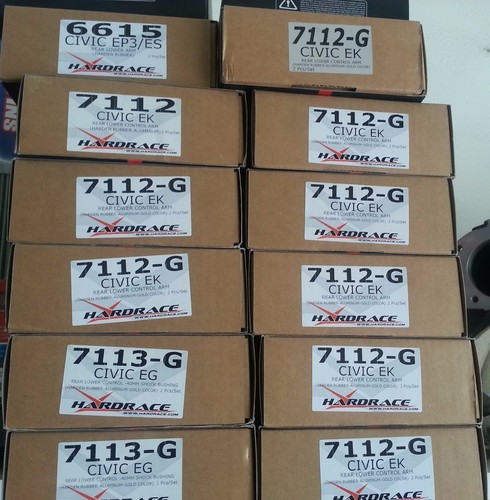 Brazos de control traseros inferiores HARDRACE DORADO (goma endurecido) 96-00 Civic EK EJ EM 7112G - Imagen 5 de 10
