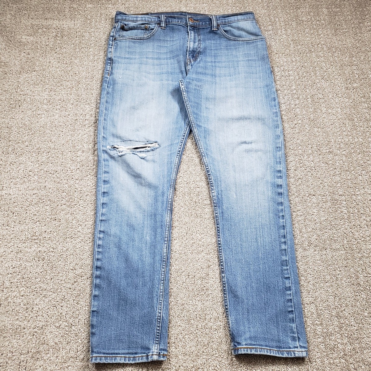 LEVIS 508 Jeans Mens 34x30 Blue Distressed Ripped Grunge Skater Pants Tag  33x32