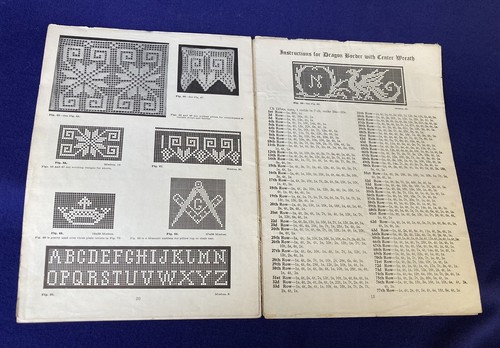 4 alte Waffelweben Filet Häkelmotive Hefte 1916 1934 wie besehen Lot - Bild 15 von 24