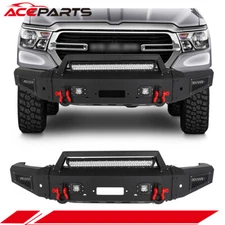 Complete Front Steel Bumper Assembly w/ winch seat LED lights For 21-22 Ram TRX