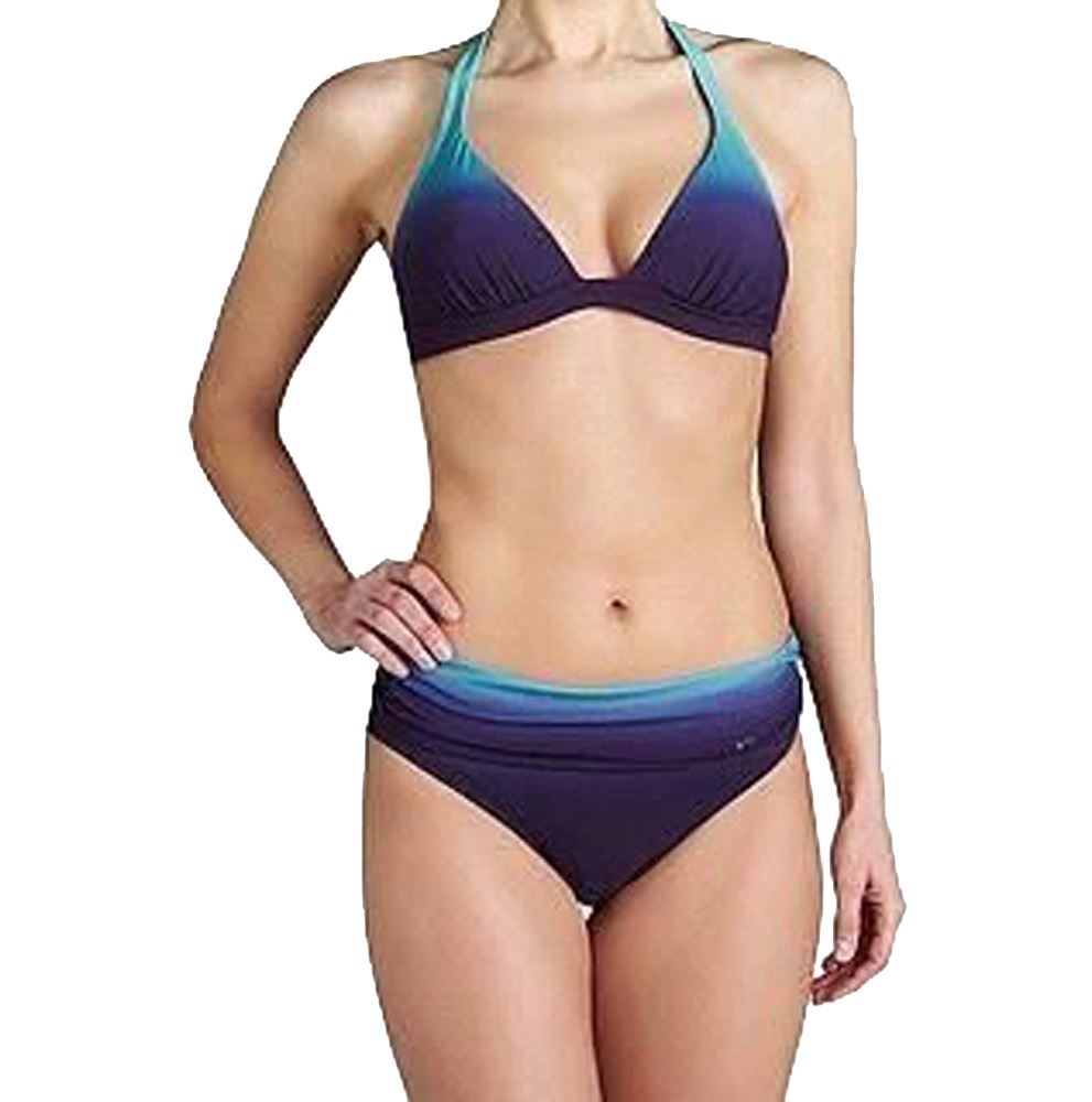 Triumph Alluring Sensation Non Wired Padded Halter Triangle Bikini Set Blue 36B