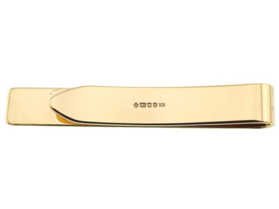 dunhill tie pin d mark silver 925 gold plated Authentic Used c4709