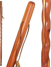 Handcrafted Wood Walking Stick, Twisted Cedar, Backpacker Style Handle, for Men