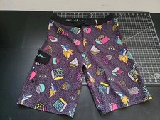 Maui and Sons Boy's Youth Boardshort Board shorts 16 Black Floral Beach