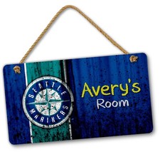 Personalized MLB Baseball Seattle Mariners Bedroom Door & Wall Hanging Sign