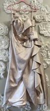 Terani Couture Strapless Sleeveless Jeweled Pink Peplum Gown Size 12