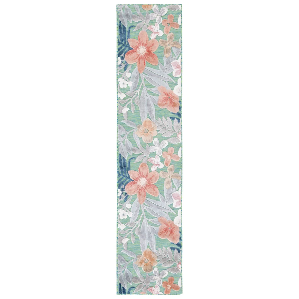 SAFAVIEH Outdoor CBN454Y Cabana Collection Green / Rust Rug - Image 4 of 4