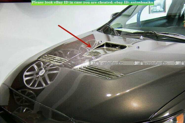 Carbon Fiber Front Air Intake Bonnet V Style Hood Scoop Fits Evolution X EVO 10 - Image 3 of 4