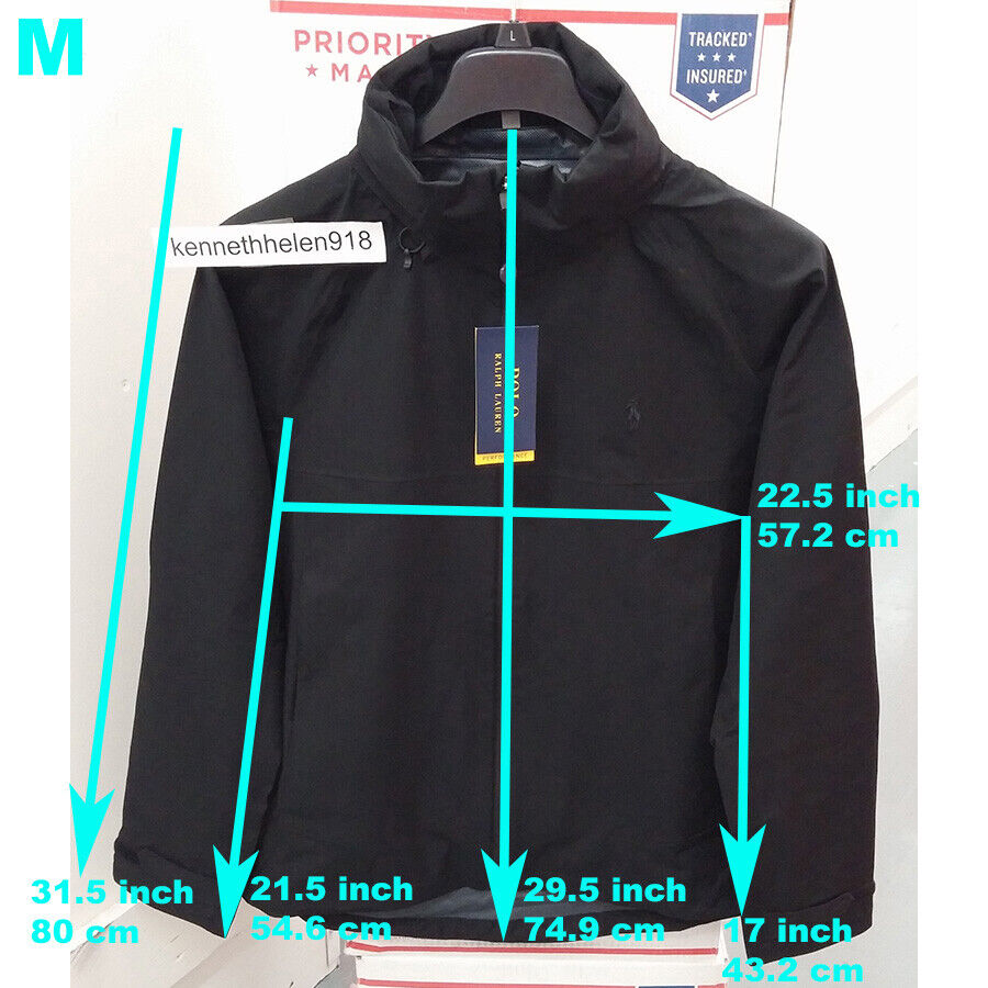 POLO RALPH LAUREN WATERPROOF JACKET POLO BLACK MENS SIZE POLO RALPH LAUREN WATERPROOF JACKET POLO BLACK MENS SIZE