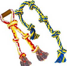 Large Dog Rope Toys for Aggressive Chewers - Pitbull Tug of War, Heavy Duty, ...