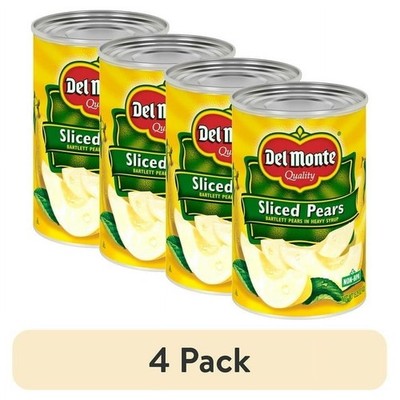 Del Monte Sliced Bartlett Pears  Heavy Syrup Canned Fruit 15.25 oz, (pack of 4 )
