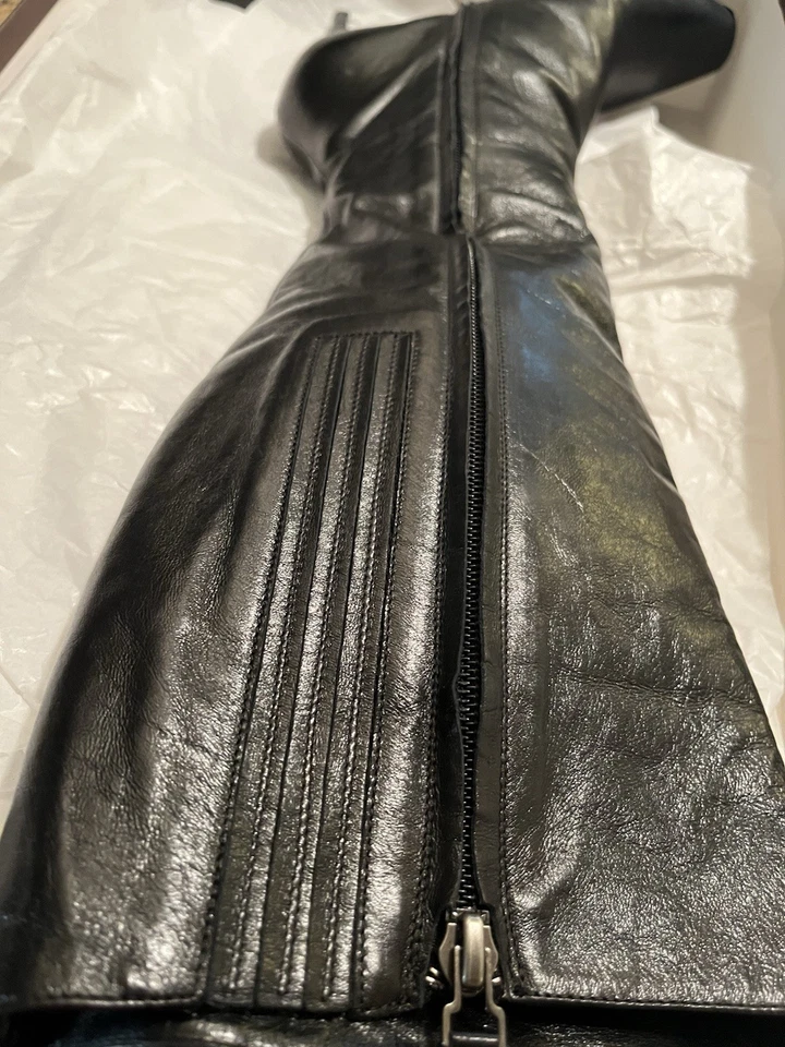 NUEVAS botas altas de cuero para mujer casi nuevas Italia pagadas $ 820 MSRP con impuesto de venta de Nueva York Foto 2 de 4