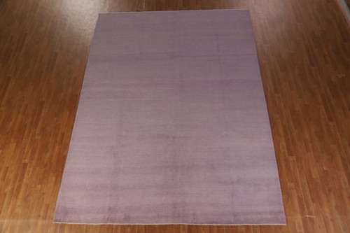 Lavender Purple Gabbeh Area Rug 9x12 Ft Handmade Solid Vegetable Dye Wool Carpet - Picture 3 of 16