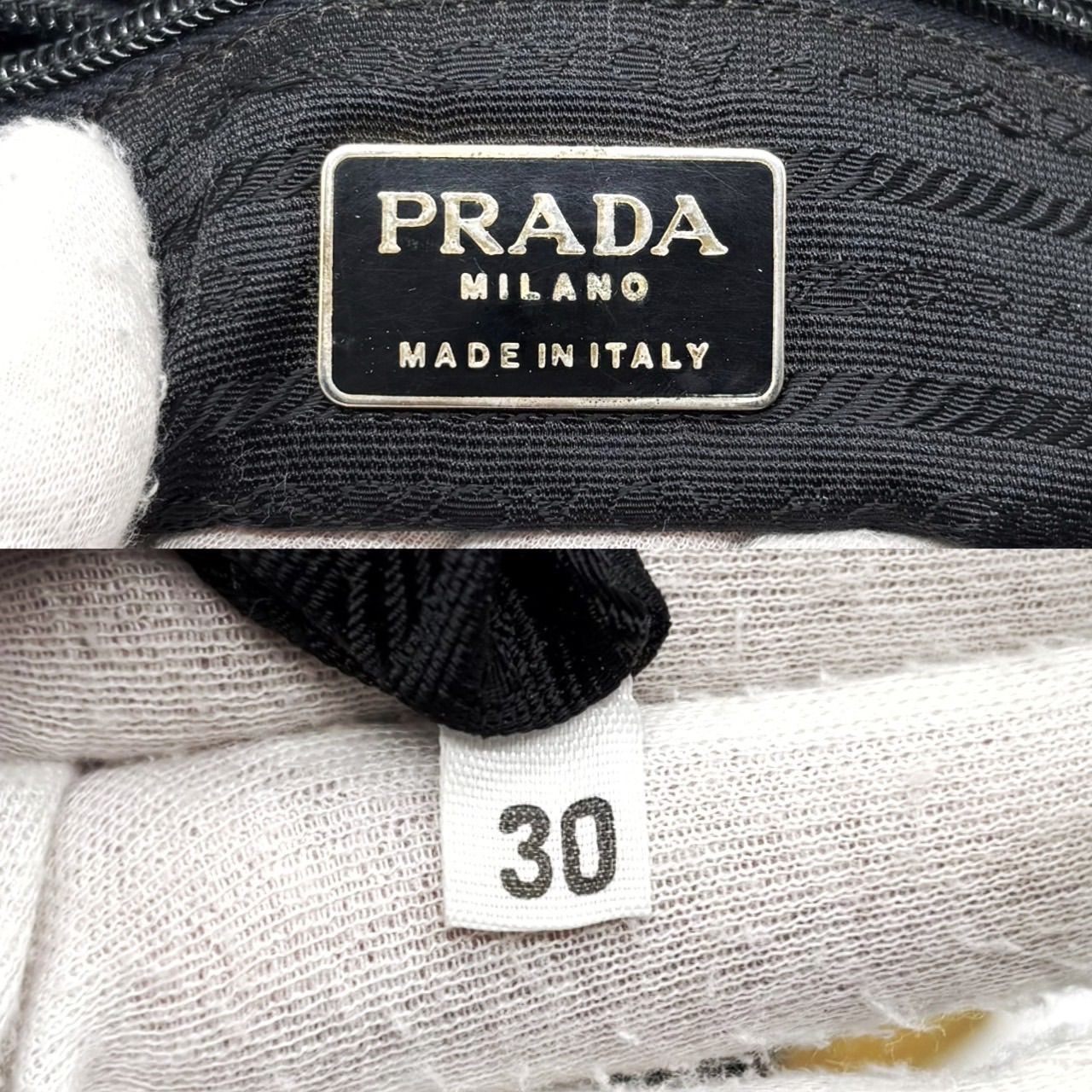 PRADA Yellow Nylon Leather Triangular Shoulder Ba… - image 10