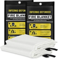 Emergency Fire Blanket for Home and Kitchen, Safe Touch Silicone Coated, Fibergl