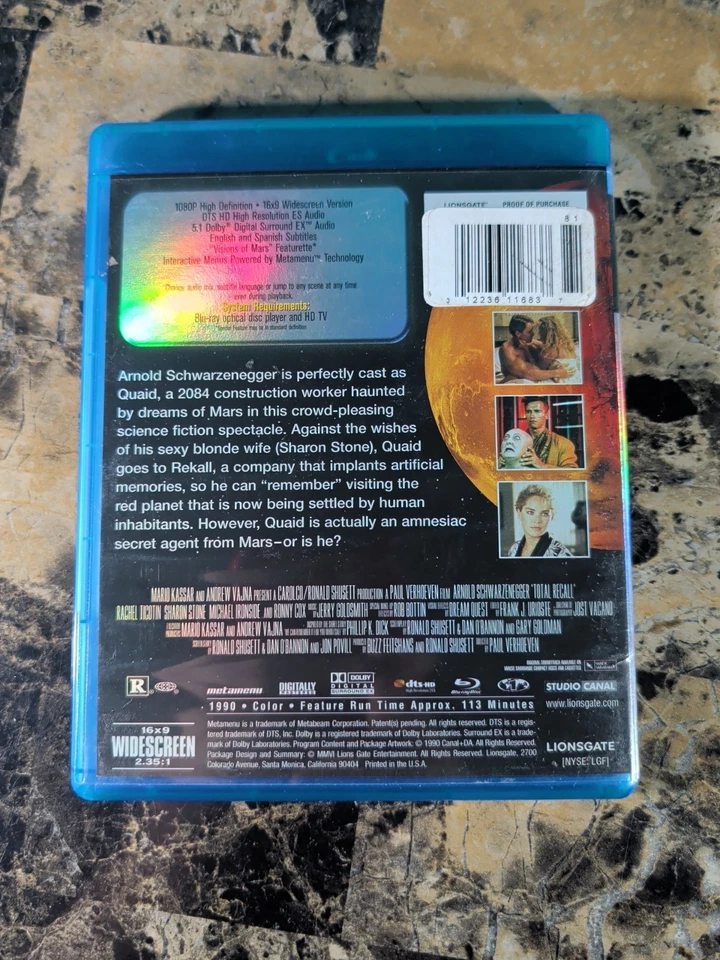 Total Recall (1990), Blu-Ray, Dir: Paul Verhoeven, Actor: Arnold Schwarzenegger Foto 4 de 4