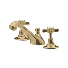 Nuie Beaumont 3-Hole Basin Mixer Tap Deck Mounted  Pop Up Waste - Brushed Brass