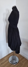 Zara Black Dress Size S Bubble Hem Mini Bustle Steampunk Dipped Hem Sleeveless 