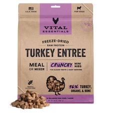 Vital Essentials Freeze-Dried Raw Turkey Dog Food Mini Nibs, 25 oz - Meal or Mix
