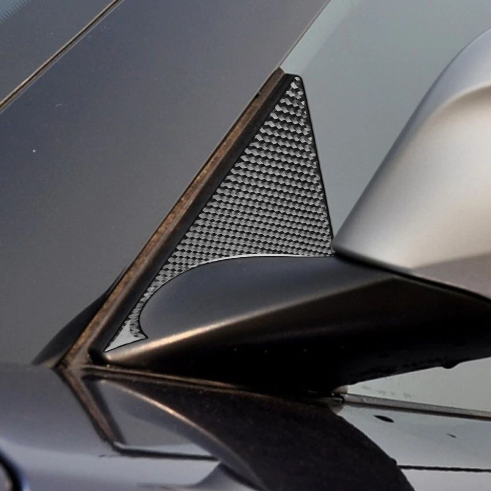 Carbon Fiber Side Rearview Mirror A-Pillar Triangle Cover For BMW Z4 E89 2009-16 - Image 4 of 4
