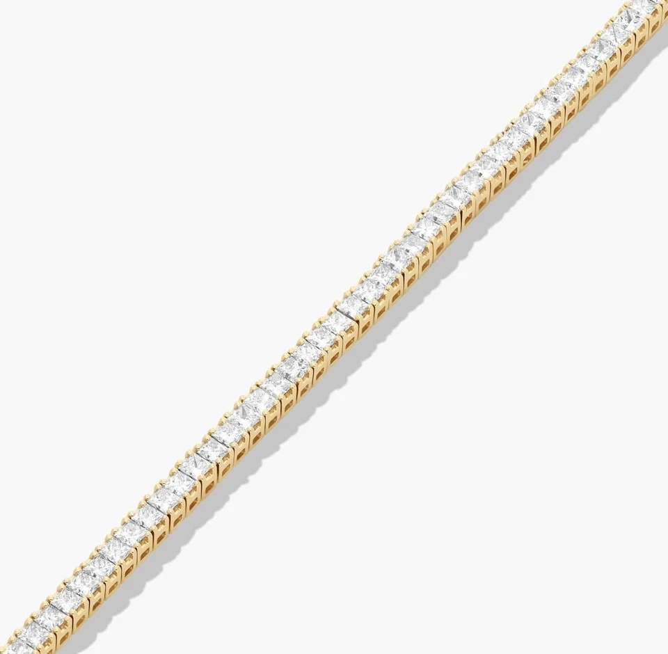 2ct Tennis Bracelet with Oval Cut Simulated moissanites Diamonds 14k Yellow Gold - Image 3 of 3