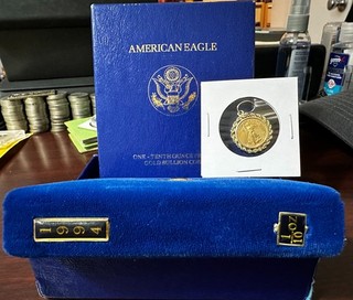 1994 1/10th oz .999 Gold Proof American Eagle with OGP 14K Pendant Good Shape!