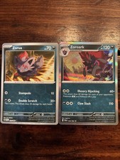 Pokemon Zorua 031/064 Reverse Holo & Zoroark 032/064 Holo LOT! Shrouded Fable