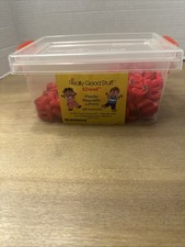 Vintage 2007 Plastic Magnetic Lowercase Letters Red 200 In Storage Box