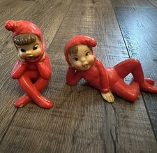 1950s Pair PIXIE ELF Vintage Mid Century Cera...