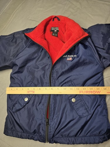Polo Jeans Co. Ralph Lauren Youth Jacket Size 6 Navy Blue Red Fleece Lined - Picture 8 of 11