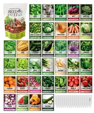 Survival Vegetable Seeds Garden Kit Over 16,000 Seeds Non-GMO and Heirloom, G...