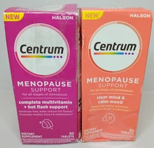 2x LOT Centrum Menopause Support Multivitamin 30 Hot Flash Mood Relief Calm 3/26
