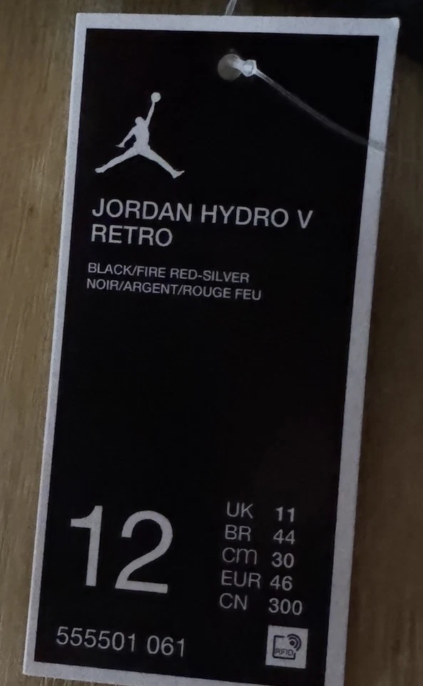 Talla 12-Nike Jordan Hydro 5 Retro Slides Metálico Negro/Rojo-555501-061 Foto 4 de 4